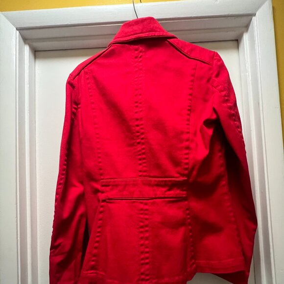 H&M Bright Red Pea Coat Jacket – Women’s Size 12 (EUR 42) - Picture 4 of 5